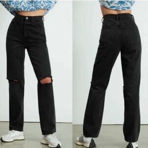 PacSun Eco Black Distressed Dad Jeans Size 24